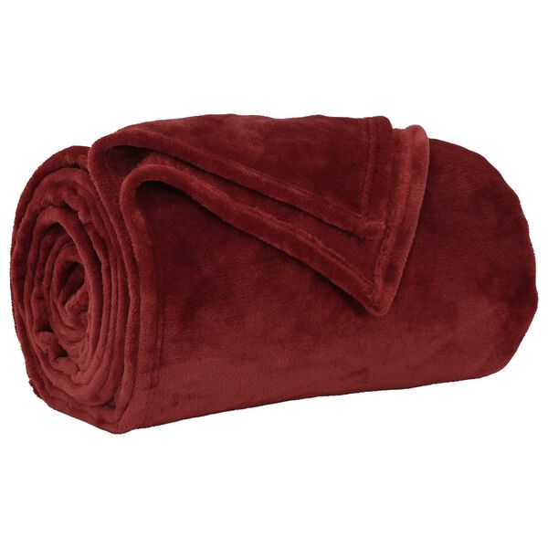vidaXL Kastteppe Bordeaux R&oslash;d 240 x 270 cm Fleece