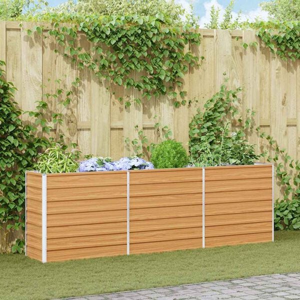 vidaXL Høybed 240x40x77 cm galvanisert stål sølv