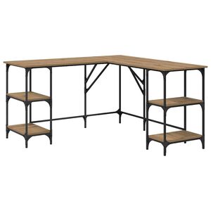 vidaXL Skrivebord Artisan Eik 139 x 139 x 75 cm Konstruert tre