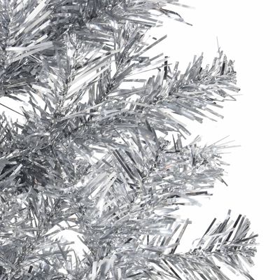 vidaXL Kunstig halvt juletre med stativ tynt sølv 120 cm