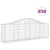 vidaXL Gabionkurver buede 50 stk 200x30x60/80 cm galvanisert jern