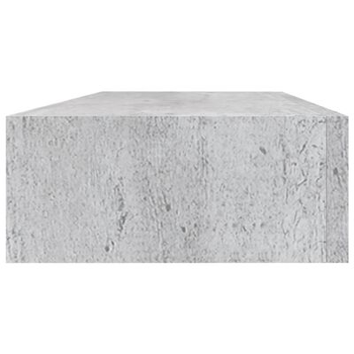 vidaXL Veggmontert skuffehylle betonggrå 60x23,5x10 cm MDF