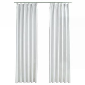 vidaXL Lystette gardiner med kroker 2 stk offwhite 140x225 cm