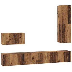 vidaXL Vegghylle for TV Veggmontert 4 pcs Gamle tre Konstruert tre