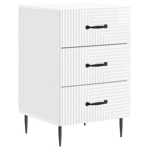 vidaXL Nattbordskap H&oslash;gglans hvit 43 x 41 x 66,5 cm Konstruert tre