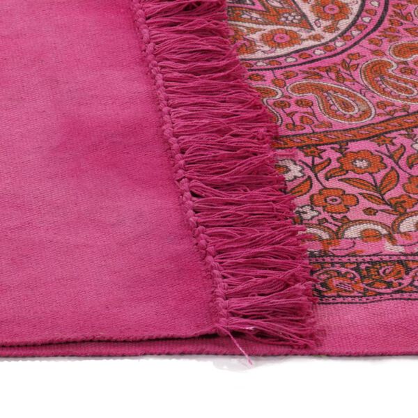 vidaXL Gulvsteppe kilim-vevet bomull med m&oslash;nster 120x180 cm fuksia