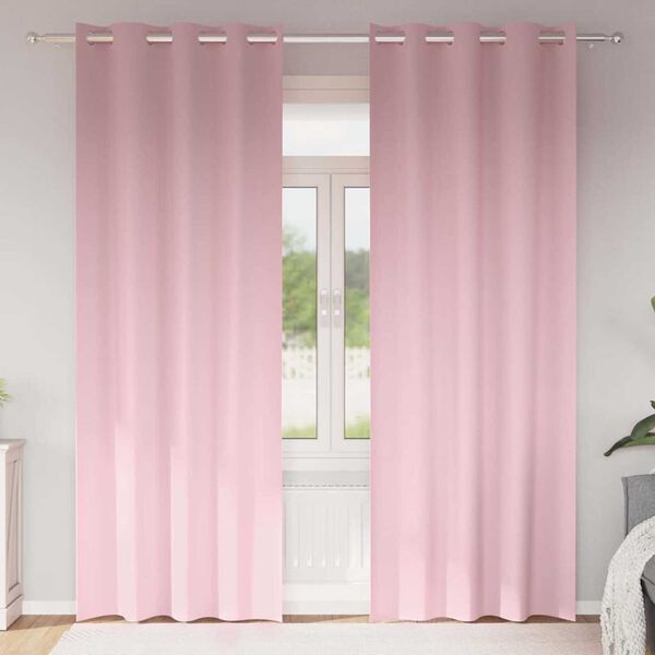vidaXL M&oslash;rkleggende Gardiner med Ringer 2 pcs Babyrosa 225 x 140 cm