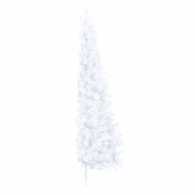 vidaXL Kunstig juletre halvt med stativ hvit 240 cm PVC