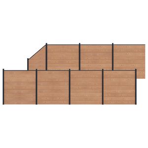 vidaXL Gjerdeplate 8 pcs WPC og Aluminium Brun