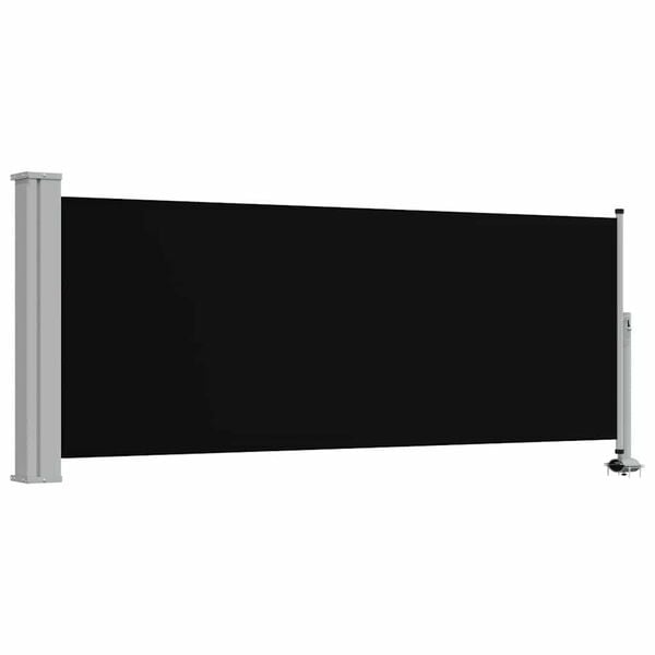 vidaXL Uttrekkbar sidemarkise 100x300 cm svart