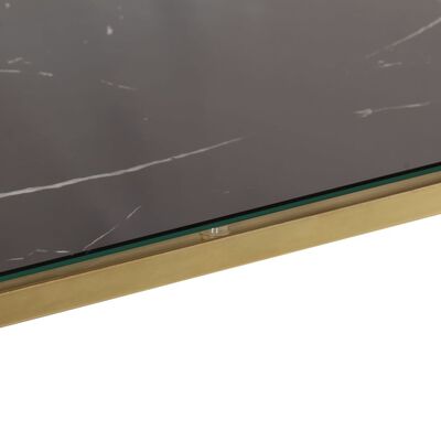 vidaXL Konsollbord gull rustfritt stål og herdet glass