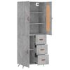 vidaXL Highboard betonggr&aring; 69,5x34x180 cm konstruert tre
