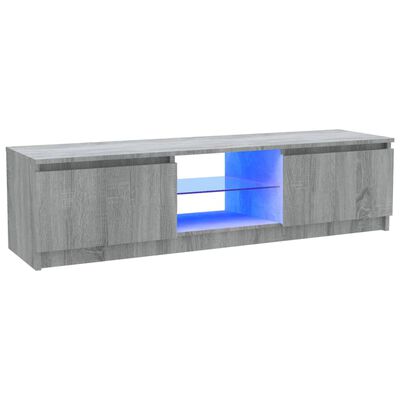 vidaXL TV-benk med LED-lys grå sonoma 120x30x35,5 cm