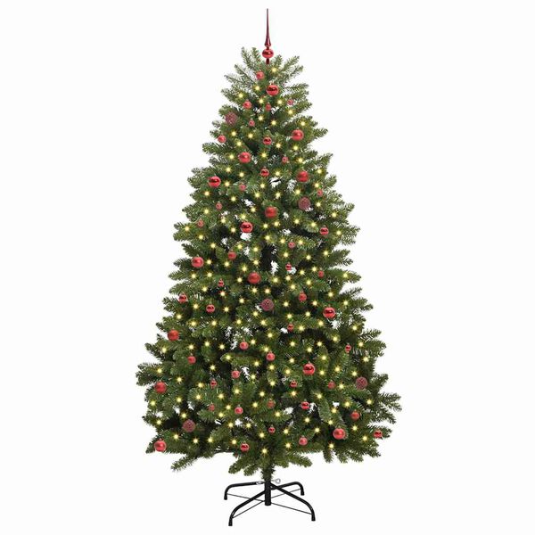 vidaXL Kunstig juletre med 300 LED gr&oslash;nn 270 cm PVC og metall