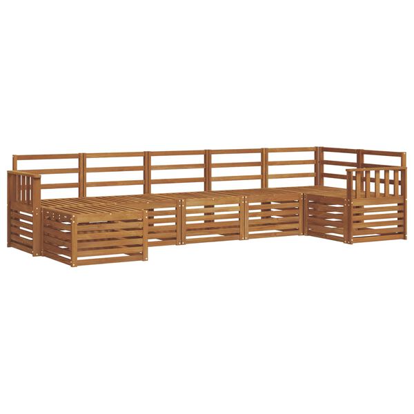 vidaXL Sofasett 7 pcs Naturlig Solid akasietre