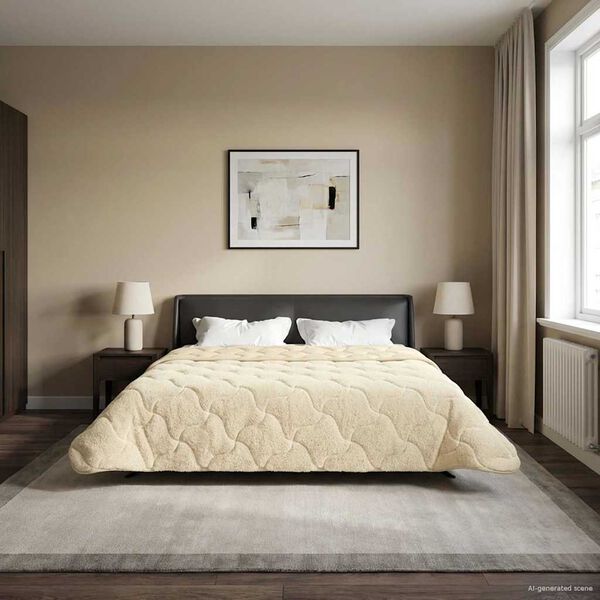 vidaXL Sommerdyne Krem 220 x 240 cm Mikrofiber og Teddy fleece