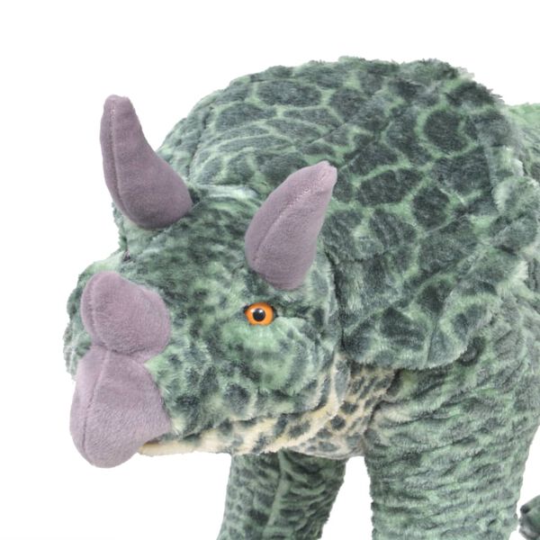 vidaXL St&aring;ende lekedinosaur triceratops gr&oslash;nn XXL