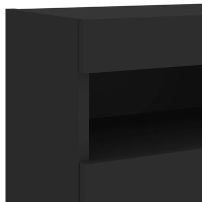 vidaXL Vegghengt TV-benk med LED svart 40x30x40 cm