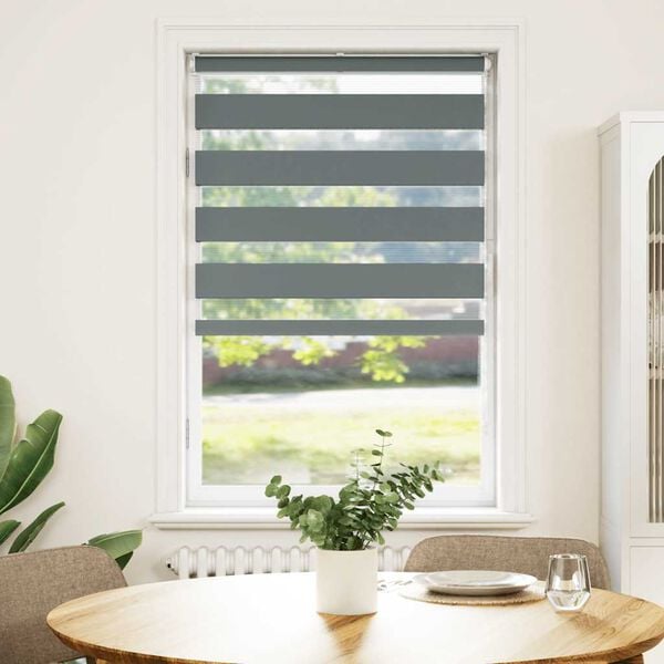 vidaXL Sebragardin m&oslash;rkegr&aring; 90x100 cm stoff bredde 85,9 cm polyester