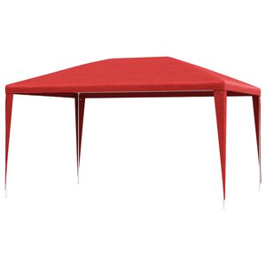 vidaXL Partytelt 400 x 300 x 255 cm R&oslash;d PE og st&aring;l