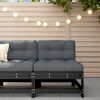 vidaXL Hagemidtsofa svart heltre furu