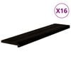 vidaXL Trappetrinn 16 stk brunsvart 120x25x2 cm heltre eik