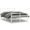 vidaXL Sengeramme i metall med hode- og fotgavl hvit 135x190 cm