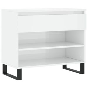 vidaXL Skoskap h&oslash;yglans hvit 70x36x60cm konstruert tre