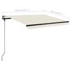 vidaXL Manuell uttrekkbar markise med LED 300x250 cm kremhvit