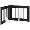 vidaXL Foldbar hundegitter med stativer 2 stk. Svart eik 160,5 cm