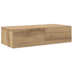 vidaXL Vegghylle med skuffer artisian eik 60x26,5x15 cm konstruert tre