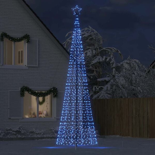 vidaXL LED Juletre med Spikes 1534 LEDs Bl&aring; 500 cm