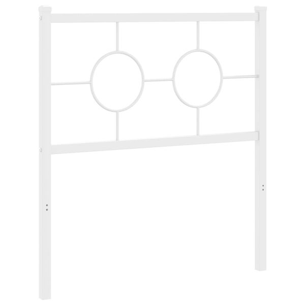 vidaXL Sengegavl i metall hvit 80 cm