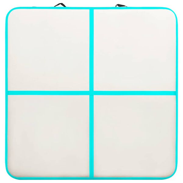 vidaXL Oppbl&aring;sbar gymnastikkmatte med pumpe 200x200x10 cm PVC gr&oslash;nn