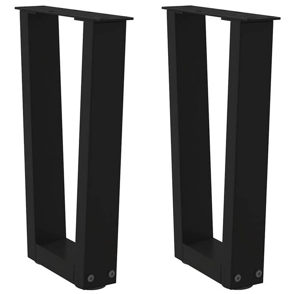 vidaXL Salongbordben V-formet 2 stk svart 28 x (42-43,3) cm stål