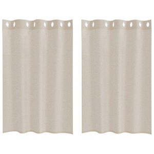 vidaXL Voile Gardin med gardiner 2 pcs sand 140 x 140 cm Polyester