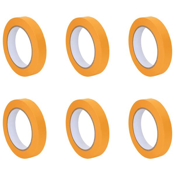 vidaXL Maler Maskeringstape 6 pcs Gul 19mm x 50m Papir