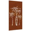 vidaXL Veggdekorasjon til hage 105x55 cm cortenst&aring;l palmetre-design