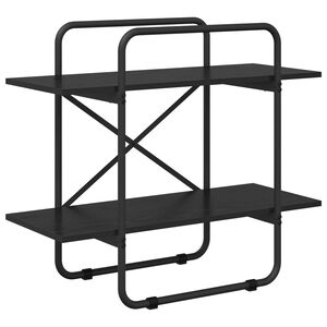 vidaXL Bokhylle 2 niv&aring;er 80 x 35 x 70 cm PB Svart eik
