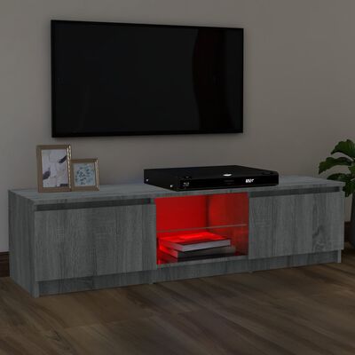 vidaXL TV-benk med LED-lys grå sonoma 120x30x35,5 cm