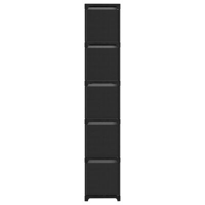 vidaXL Displayhylle med 15 kuber og bokser svart 103x30x175,5 cm stoff