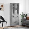 vidaXL Highboard betonggr&aring; 69,5x34x180 cm konstruert tre