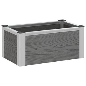 vidaXL H&oslash;ybed Gr&aring; 50 x 30 x 22 cm WPC og Aluminium