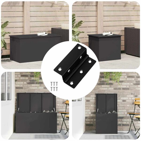 vidaXL Hingse 12 pcs Svart 38 x 17 x 60 mm Jern