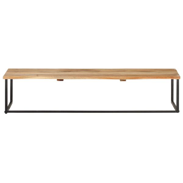 vidaXL Hattehylle med knagger naturlig kant 100x35x22 cm heltre akasie