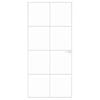 vidaXL Innerdør hvit 93x201,5 cm herdet glass og aluminium slank
