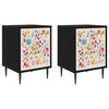 vidaXL Nattbordskap MAINZ 2 stk. Svart eik 36 x 33 x 51 cm