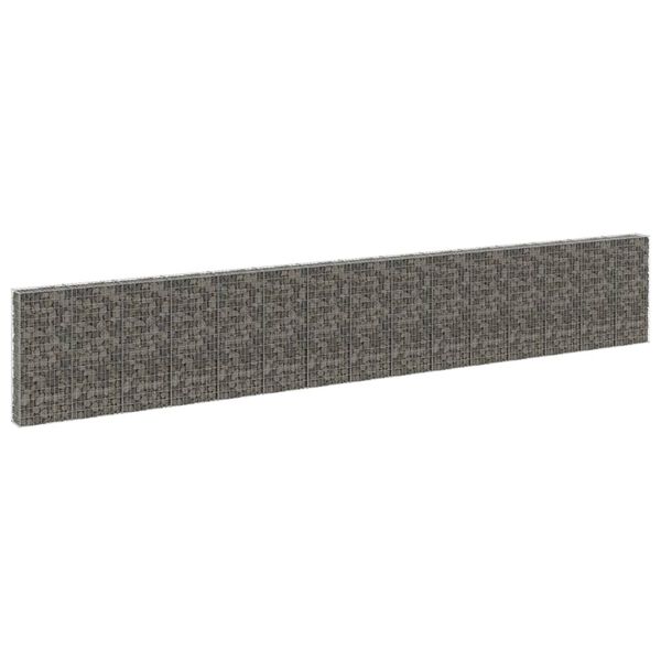 vidaXL Gabion med dekker galvanisert stål 900x30x150 cm