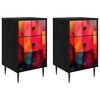 vidaXL Nattbordskap HEESCH 2 stk. Svart eik 36 x 33 x 61 cm