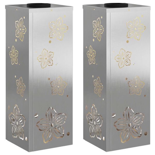 vidaXL Solenergi LED stibelys 2 pcs Rustfritt St&aring;l Rustfritt St&aring;l